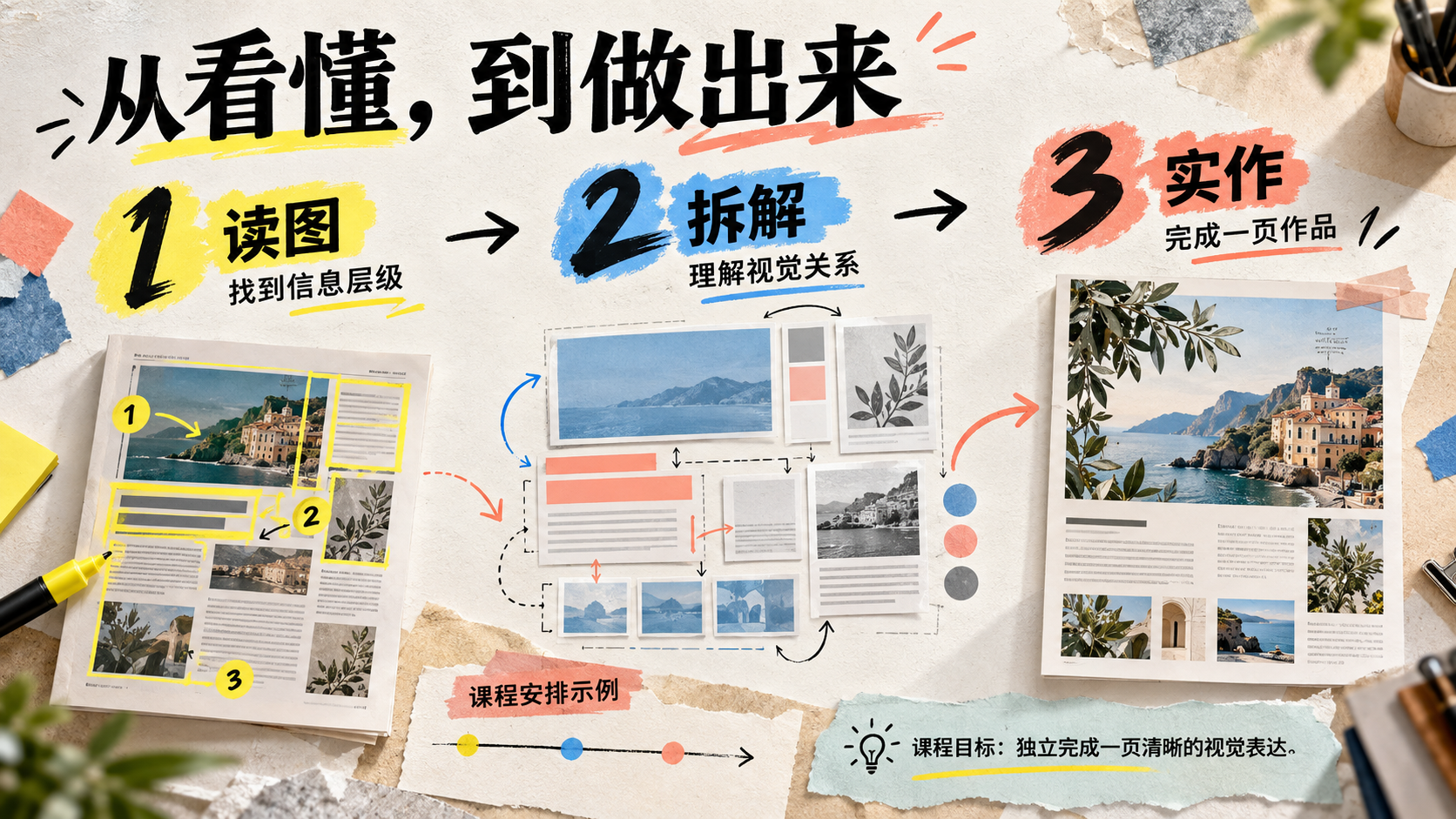 教育课程四页概念